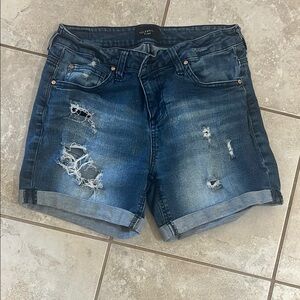 Distressed Denim Shorts